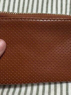 Universal Thread Perforated Brown Zip Wallet